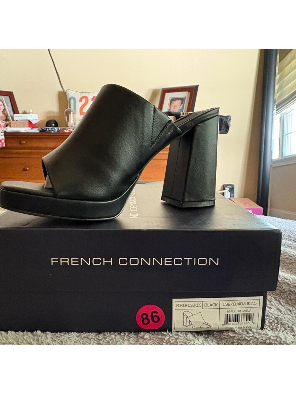 French Connection Black Women's Mules. 4 inch block heel. NWT and still in box. - Picture 3 of 4
